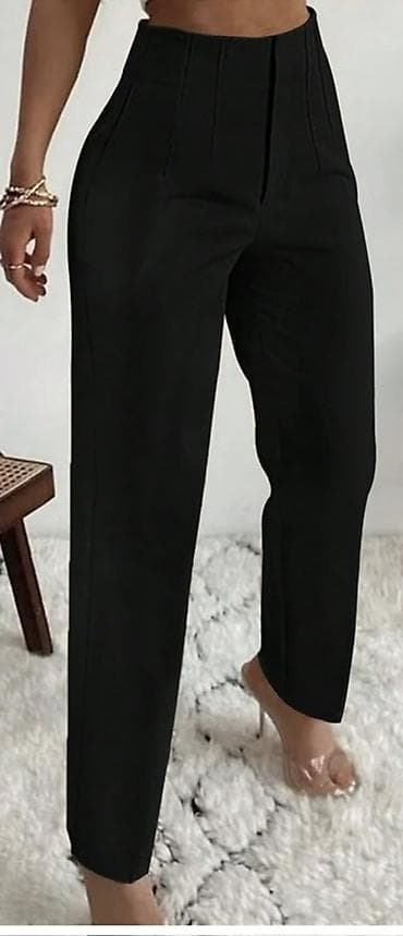 gabor obuca srbija: Ženske elegantne pantalone – crne, visok struk, veličina L - Kroj — 3