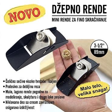 Merni alati i instrumenti: Novo malo metalno rende. Širina noža 3 cm. Niklovana podloga za duži — 1