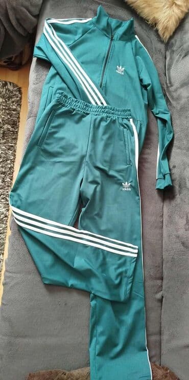 zara bez pantalone: Komplet, L, Adidas, bоја - Zelena, Pamuk — 1