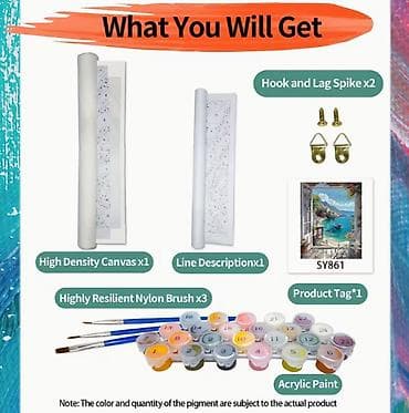 Muzički instrumenti: Novo. Bojenje po brojevima - Pogled na more Veličina 40x50cm — 5