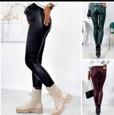 kozne helanke za punije: Hit pantalone od eko koze za puniji i vitkiji stas u puno lepih boja - — 16