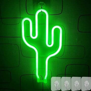 led dekoracija: Cena 1200 din Neonska LED lampa oblik Kaktus Savršena dekoracija za — 3