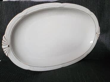 metalac staklene posude: Oval 1930 do 1950g. Zehscherzer Bavaria. Oval,pun porcelan. nidge — 2
