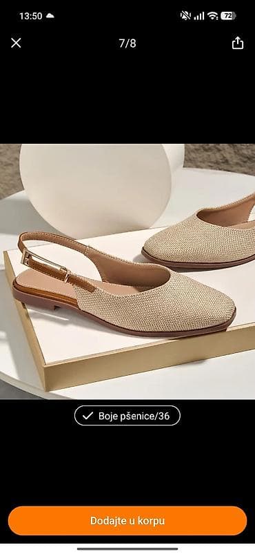 tarmak patike za kosarku: Ženske slingback baletanke – boja pšenice, veličina 36 - Elegantne — 4
