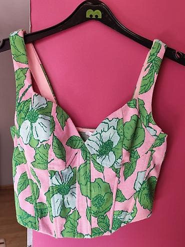 farke e: Set ženskih topova i kardigan - Top 1: bež crop top sa dugim rukavima — 3