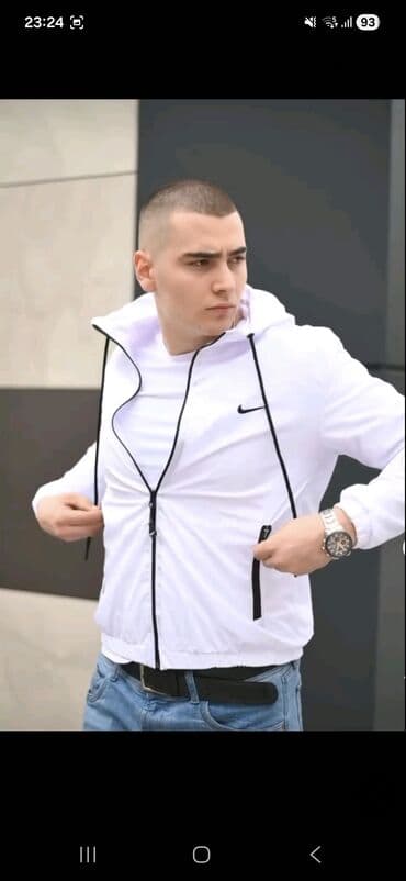 Sportswear: Muška lagana jakna sa kapuljačom - Sportski kroj, zatvaranje na — 4