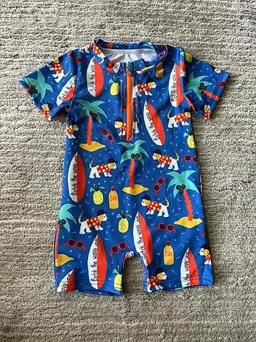 Dečiji jednodijelni kupaći kostim sa kratkim rukavima (rashguard