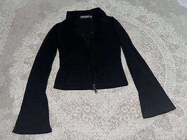 Crop bluza elasticna na rajsferslus.Zvonasti rukavi