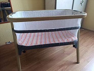 bona obuca: Prenosivi pored-kreveta krevetac/kolievka za bebu - Dizajn sa drvenim — 2