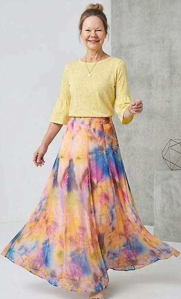 ima pricu majce: Komplet: Suknja i Majica.Duga lepršava suknja sa akvarel/ tie-dye — 1