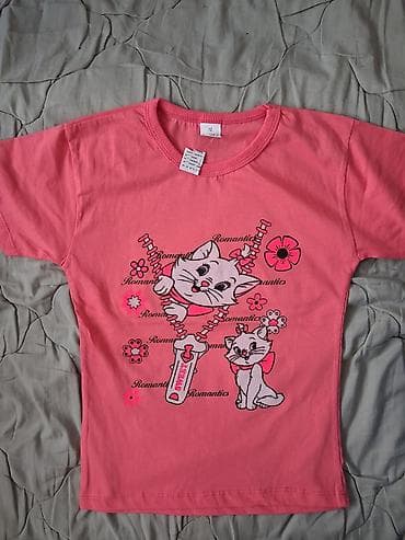 Dečija majica kratkih rukava – roze - Model: klasičan kroj, okrugli