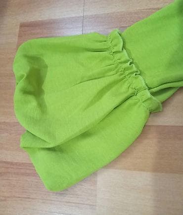 Kompleti: Komplet duga tunika i pantalone u limet zelenoj boji. - Gornji deo — 4