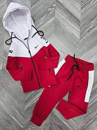 karirane trenerke: Dečiji komplet trenerke – dukserica sa kapuljačom i donji deo - — 3