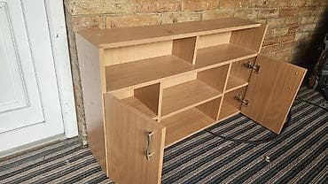 komode crne: TV/Hi-Fi komoda od svetlog drveta (iverica/laminat) sa mnogo prostora — 4