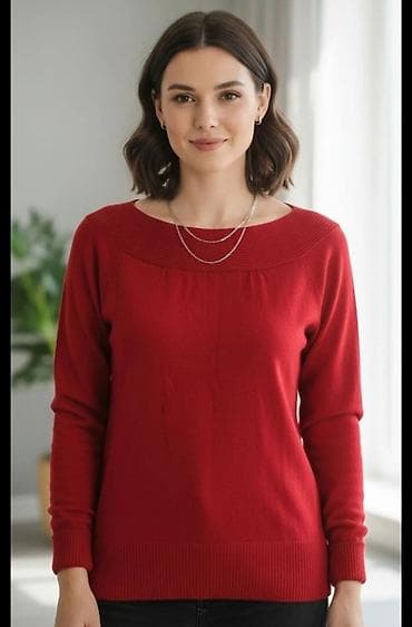 Personal Items: Ženski džemper – bordo/crvena boja - Klasican kroj sa dužim rukavima — 1