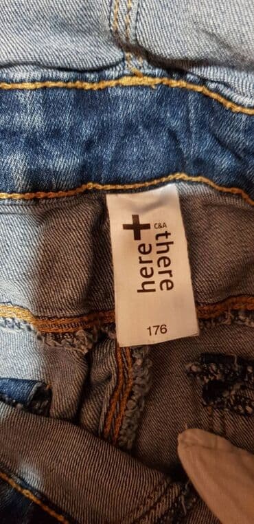 hello kitty h m: Jeans with suspenders, 164-170 — 2
