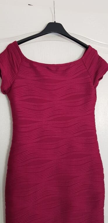 silvian heach haljine: L (EU 40), color - Burgundy, Cocktail, Short sleeves — 3