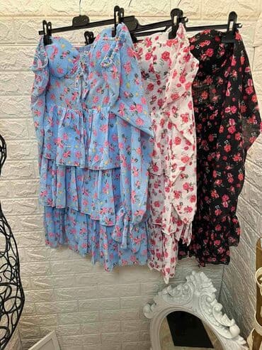 Women's Clothing: A-Dress M, L, S, color - Multicolored, Long sleeves — 2
