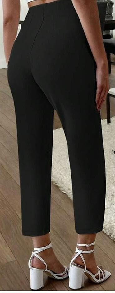 gabor obuca srbija: Ženske elegantne pantalone – crne, visok struk, veličina L - Kroj — 2