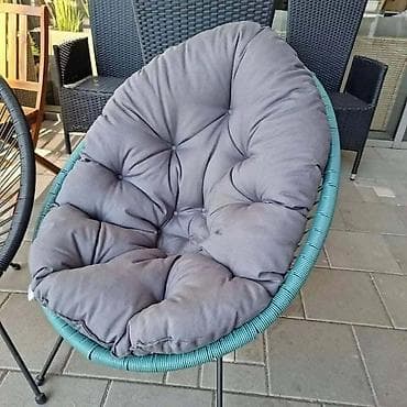 ormar za nakit lidl: Okrugla „papasan“ stolica sa debelim jastukom - Udobna lounge stolica — 8