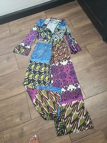 zara cvetna haljina: Zara kompleta sa patchwork printom - Model: duga maksi haljina na — 3