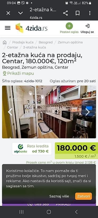 Dvoetažna kuća, 120 m², Beograd – Zemun, Centar - Raspored: dve etaže na lalafo.rs Dvoetažna kuća, 120 m², Beograd – Zemun, Centar - Raspored: dve etaže