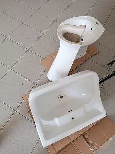 sudopera element: Keramički set za kupatilo – lavabo sa postoljem i bide - Materijal — 7