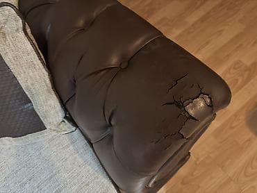 kozne garniture polovne: Dvosed, trosed i fotelja na prodaju. Kombinacija stofa i eko koze — 5