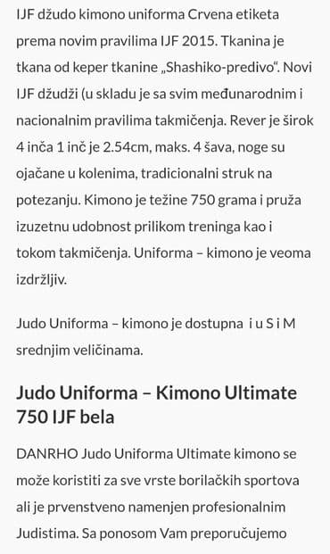 Kids' Clothes: DANRHO Judo Kimono Uniforma Ultimate 750 IJF Bela. Kimono i donji deo — 4