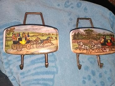 cinije za suvo voce: Dekorativne zidne kukice – set od 2 komada - Materijal: metalna — 3