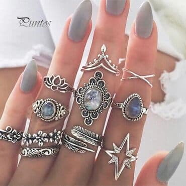 muško prstenje srebro: Set prstenja tibetansko srebro 1200 din — 4