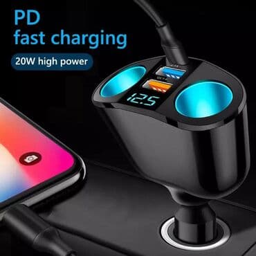 zastita za soferku: Dvodelni Spliter Auto upaljac 12V-24V, PD QC3.0, 2 USB Dvodelni — 9