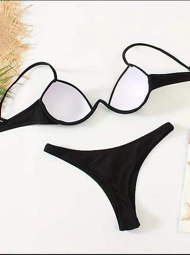 crne ogrlice: Ženski bikini komplet – boja: crna, veličina: L, NOVO - Dvodelni — 4