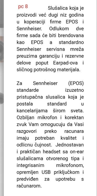 Slušalice: Original nove iz direktno nemacke "sennheiser pc 8 usb"® vrhunsko — 7