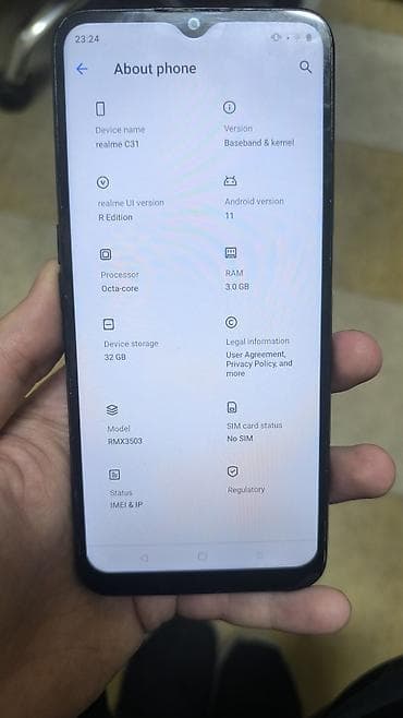 polovni sporeti alfa: Realme C31 (model RMX3503) - Ekran sa “waterdrop” notch-om i — 1