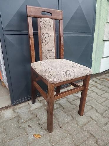 plasticni stolovi i stolice nova pazova: Drvena trpezarijska stolica sa tapaciranim sedištem i naslonom. - — 6