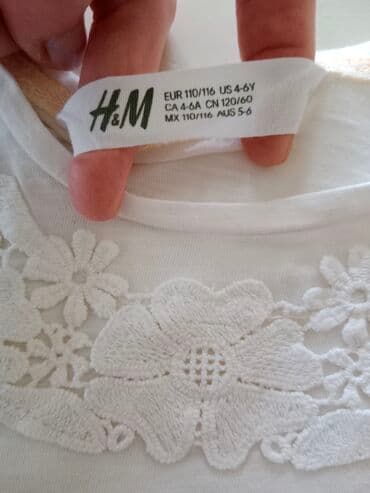 svecane bele haljine: Round neck, Short sleeve, 104-110 — 3