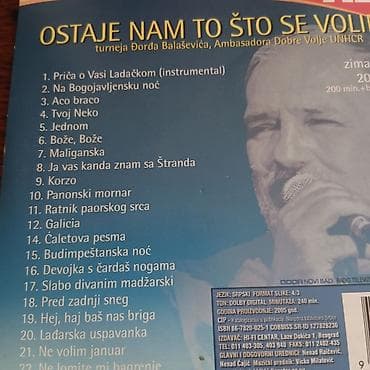 esmeralda epizode: DVD Đorđa Balaševića – “Ostaje nam to što se voli” (turneja, Ambasador — 2