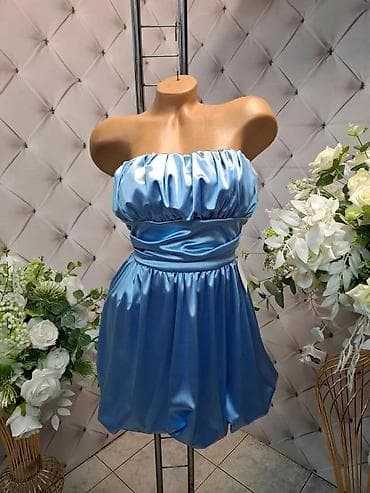 svecane haljine ps: Koktel haljina bez bretela – satenska - Model: kratka koktel haljina — 2