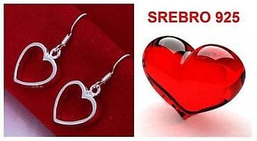 nakit od nerdjajuceg celika beograd: Srebrne minđuše – srce, 925 - Materijal: pravo srebro finoće 925 (žig — 3