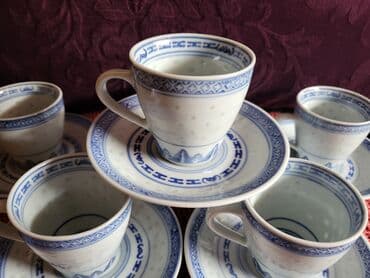 soljice za espresso lavazza: Soljice nove jing dezen pirincani porcelan iz 60,70ih godina — 3