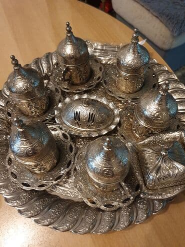 forma ideale ugaone garniture sa zicanim jezgrom: UNIKATNI SET SOLJICA RUCNA IZRADA,NERDJAJUCI CELIKUNITRASNJIST — 3
