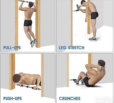 Sport i razonoda: Vratilo  Door gym  Sipka za zgibove  Vratilo -Gim Bar poseduje — 4