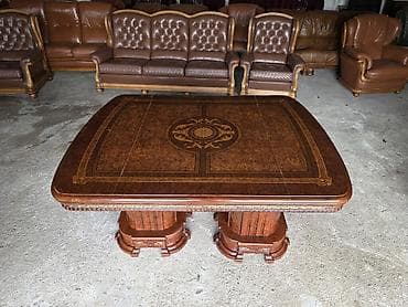 stilske komode: Klasični masivni drveni sto za dnevni boravak/trpezariju - Materijal — 1