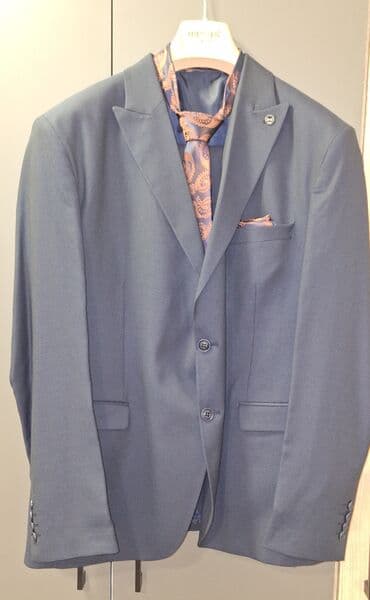 bež čizme od brušene kože: Three-piece suit, 3XL (EU 58), color - Blue — 2