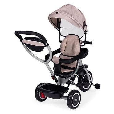 2u1 tricikl sa rotirajućim sedištem i sklopivom tendom – ECOTOYS, bež