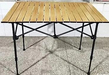 sportska torba za devojcice: Sklopivi kamp sto – aluminijumska ploča sa izgledom drveta, čelični — 3