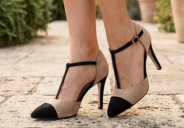 Ženske elegantne T-strap salonke sa visokom potpeticom - Dizajn