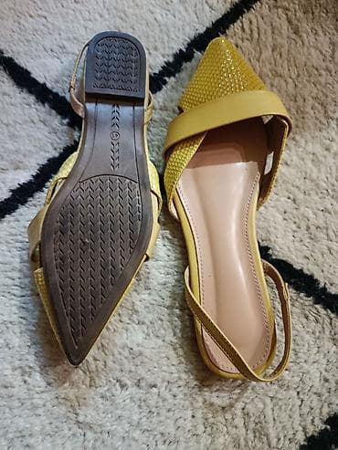 Cipele: Ženske baletanke/slingback cipele u žutoj boji sa špicastim vrhom — 2