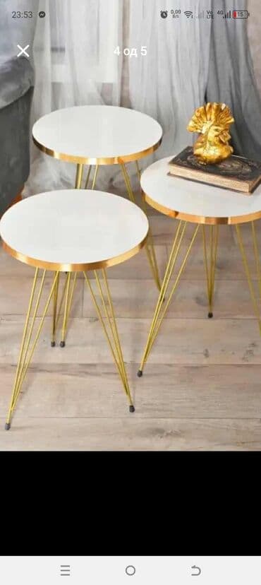 Dressers: ✨ Set Stočića “Gold” 3/1 Cena: 6500 RSD Unesite luksuznu notu u vaš — 2